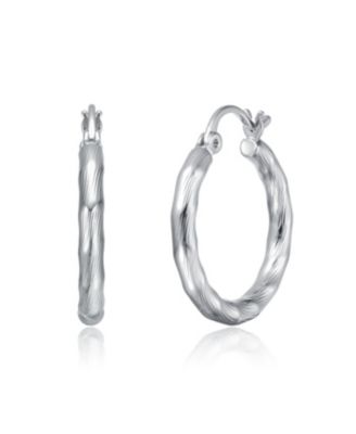 Elegant High-Polish Twisted Hoop Saddleback Earrings