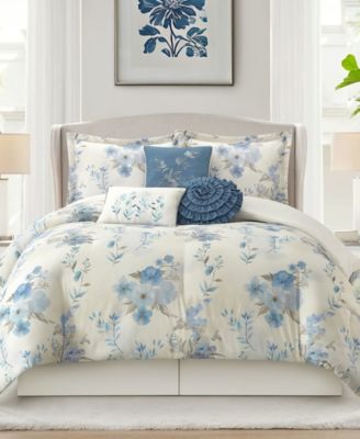 Karly Floral 7-Piece Comforter Set, Queen