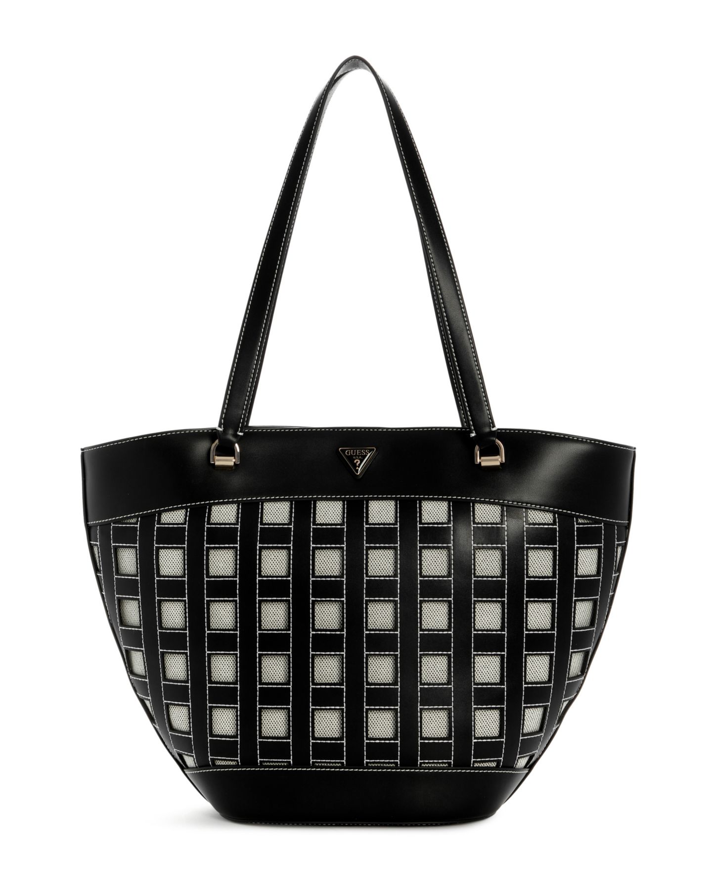 Женская сумка GUESS Frankie Extra-Large Tote Handbag, цвет: Чёрный — фото 1