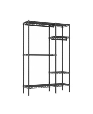 Heavy-Duty Garment Rack - 6-Tier Adjustable Wire Closet Organizer with 3 Rods