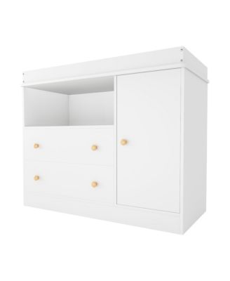 3-in-1 Baby Changing Table with 2 Drawers and Cabinet