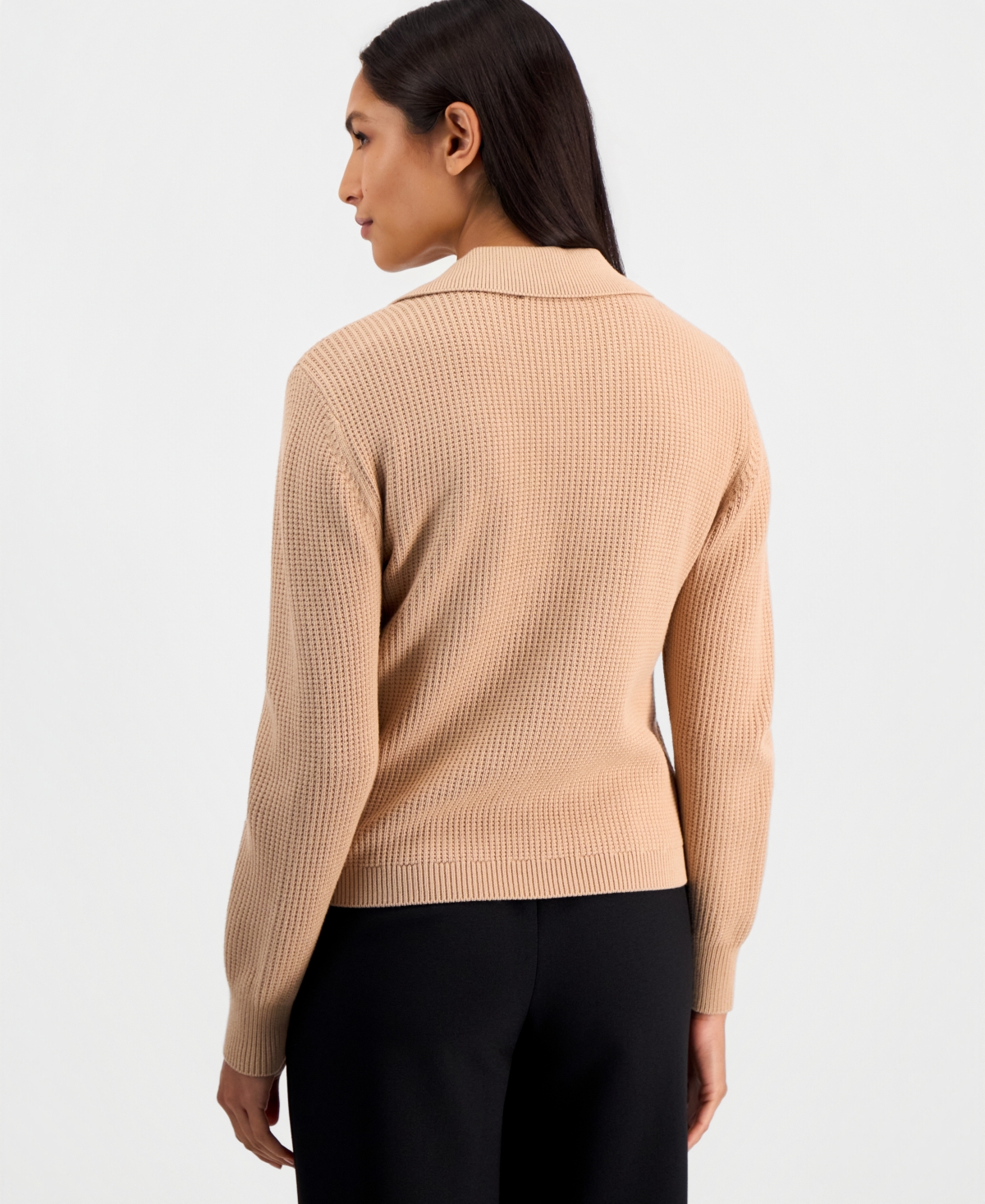 Elie Tahari Women's The Marjorie Cable-Knit Collared Sweater