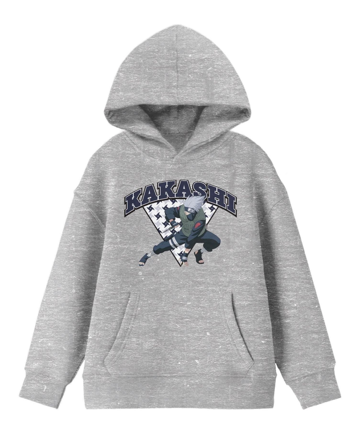 Classic Kakashi Fighting Stance Youth Heather Gray Graphic Hoodie-XS