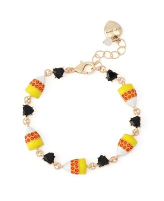 Faux-Stone Halloween Candy Corn Link Bracelet