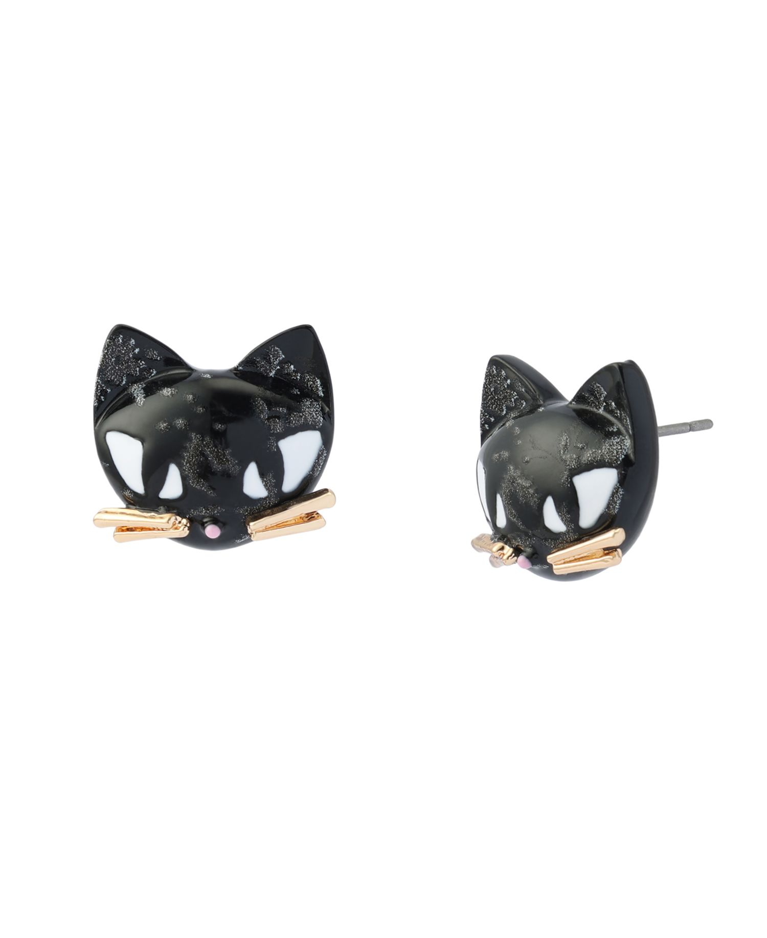 Black Pretty Spooky Cat Stud Earrings