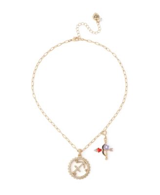 Faux-Stone Sagittarius Celestial Pendant Necklace Charm Zodiac Set