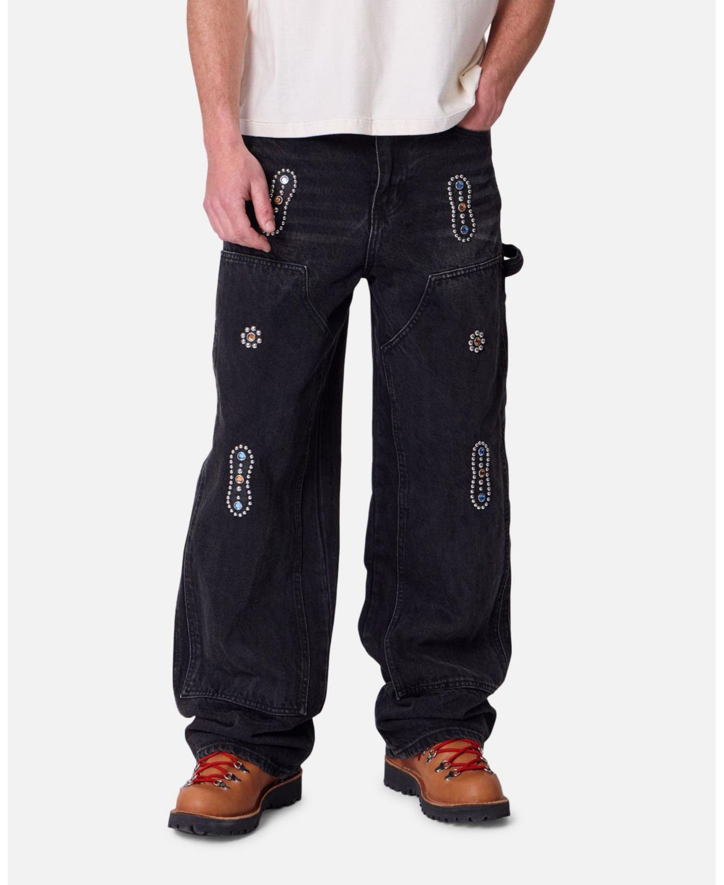 Мужские джинсы mnml Ultra Baggy Western Jewel, цвет: Чёрный — фото 5