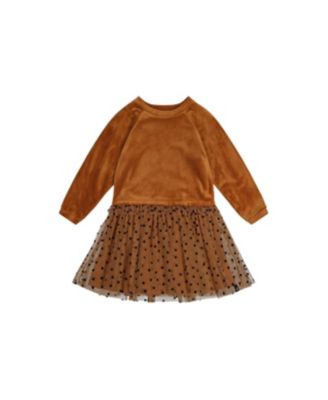 Little and Big Girl 6 - 14 Bi-Material Dress