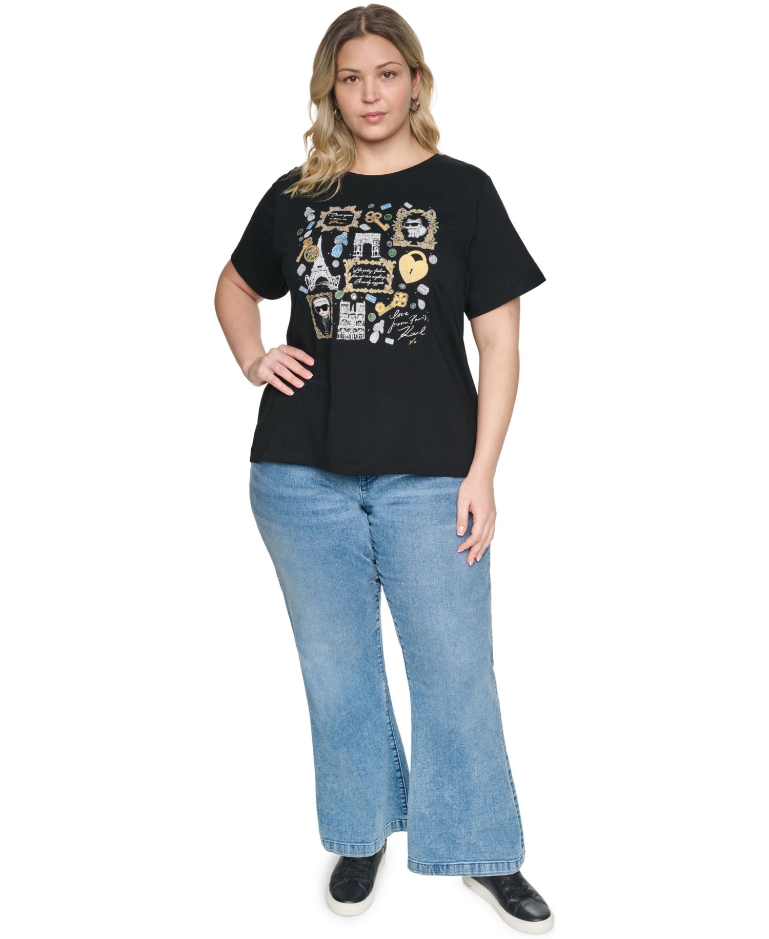 Plus Size Crewneck Whimsy Frames Logo T-Shirt