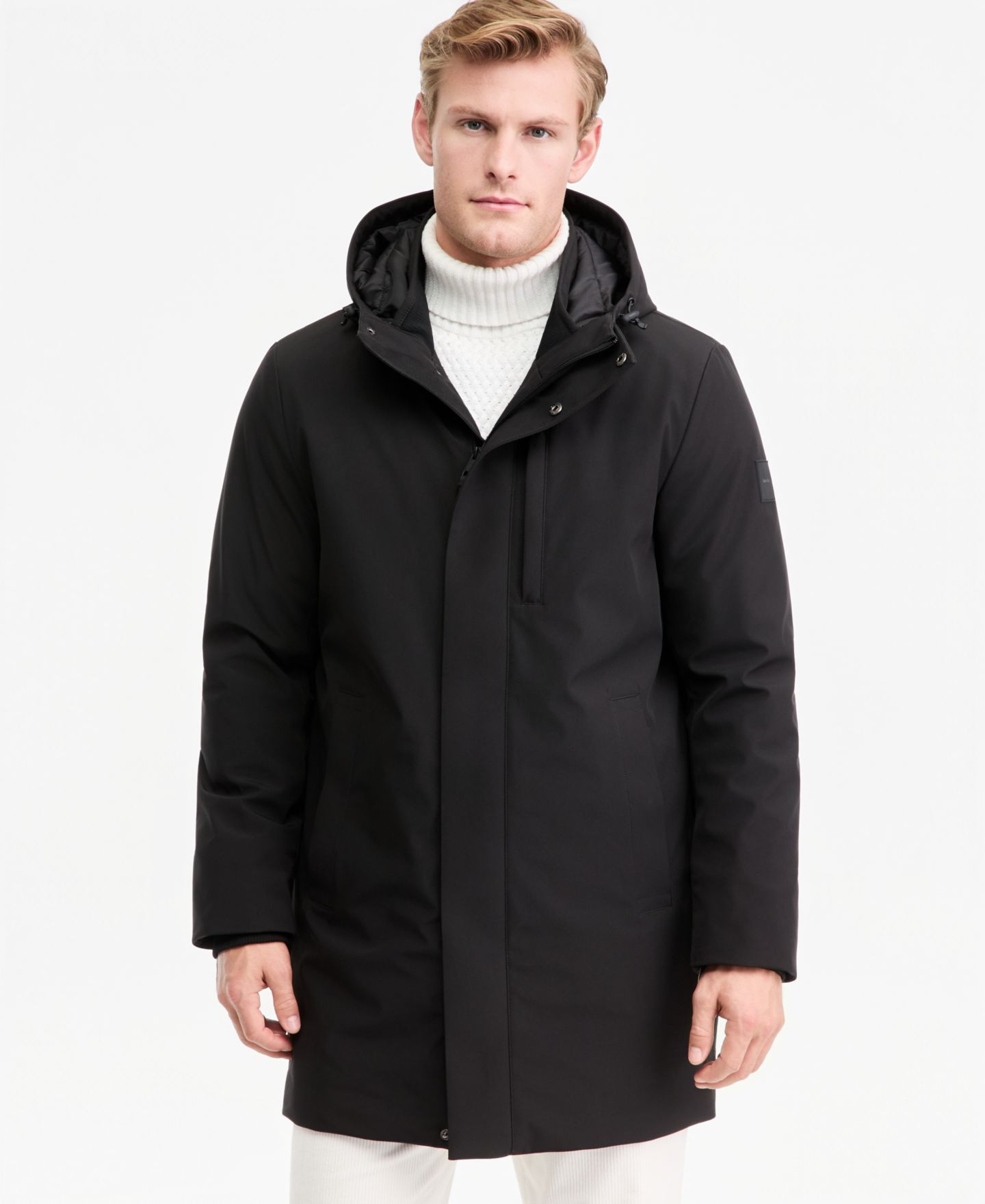 Мужская куртка Calvin Klein Hooded FlexTech, цвет: Чёрный — фото 2