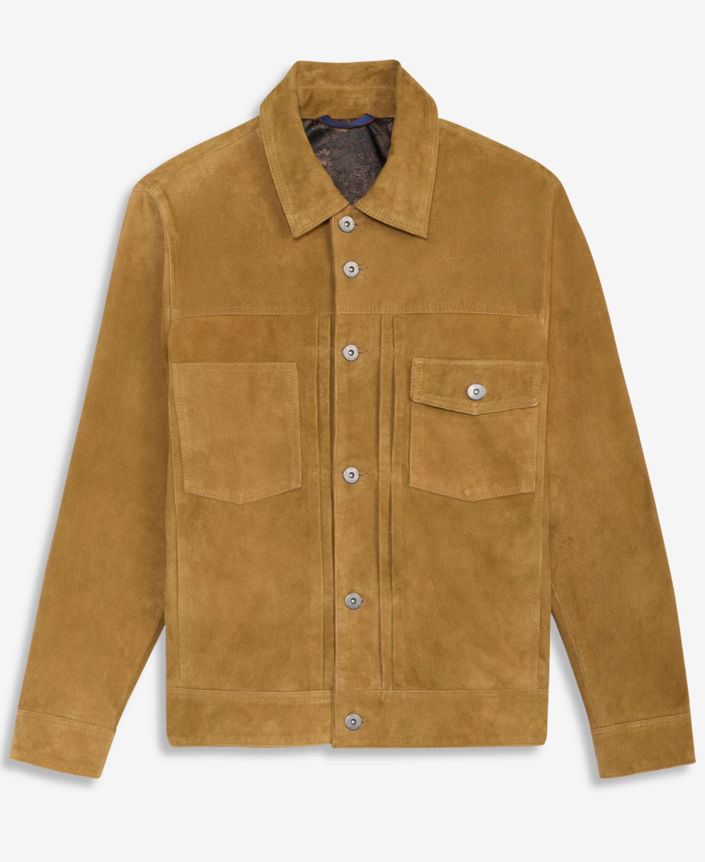 Мужская куртка Ted by Ted Baker Genuine Suede Trucker, цвет: Коричневый — фото 5