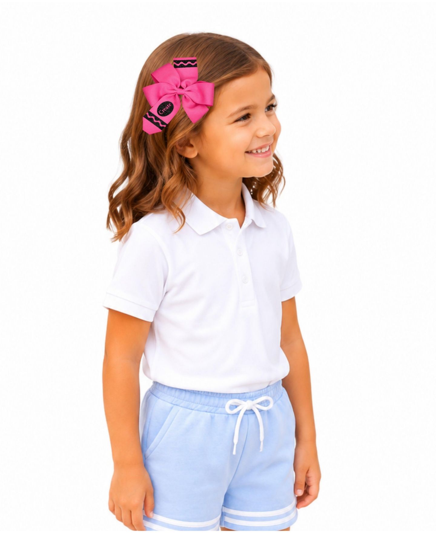 Аксессуары для волос Bits & Bows Back-to-School Crayon Hair Bow для девочек, цвет: Розовый — фото 2