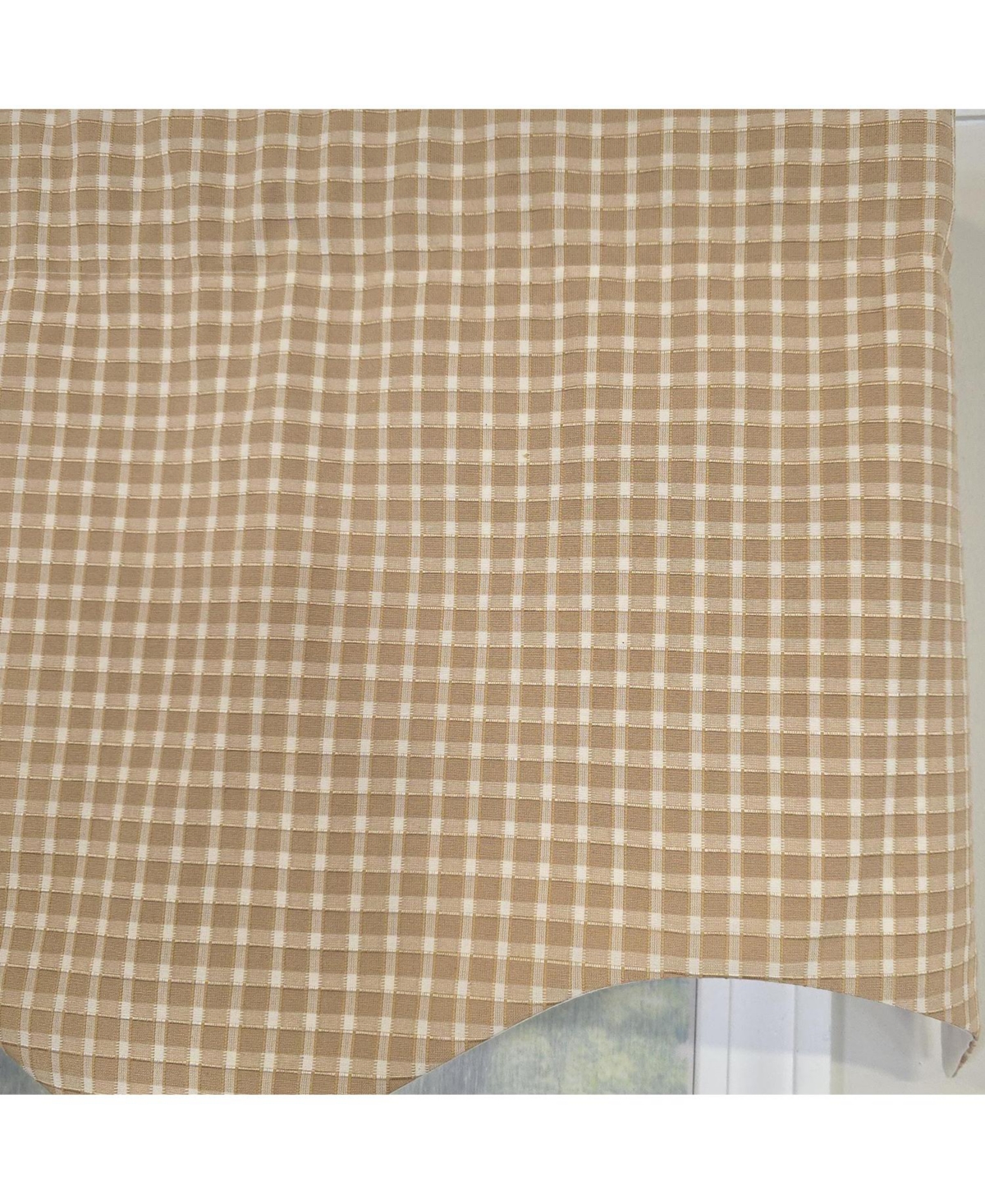 Rlf Home Texture Check Regal Window Valance 100% Cotton Lined Rod Pocket