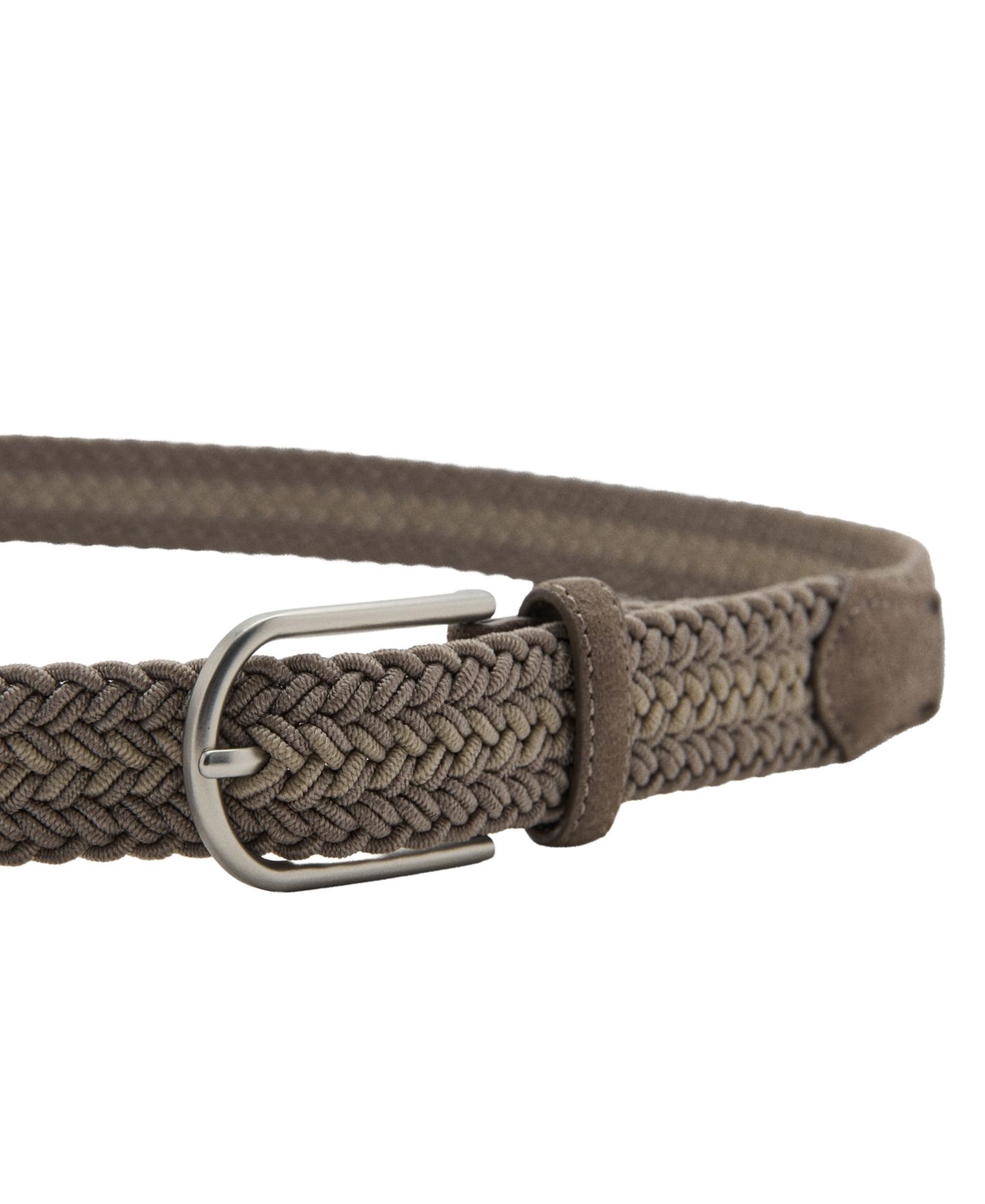 Мужской ремень MANGO Braided Elastic Belt, цвет: Серый — фото 2