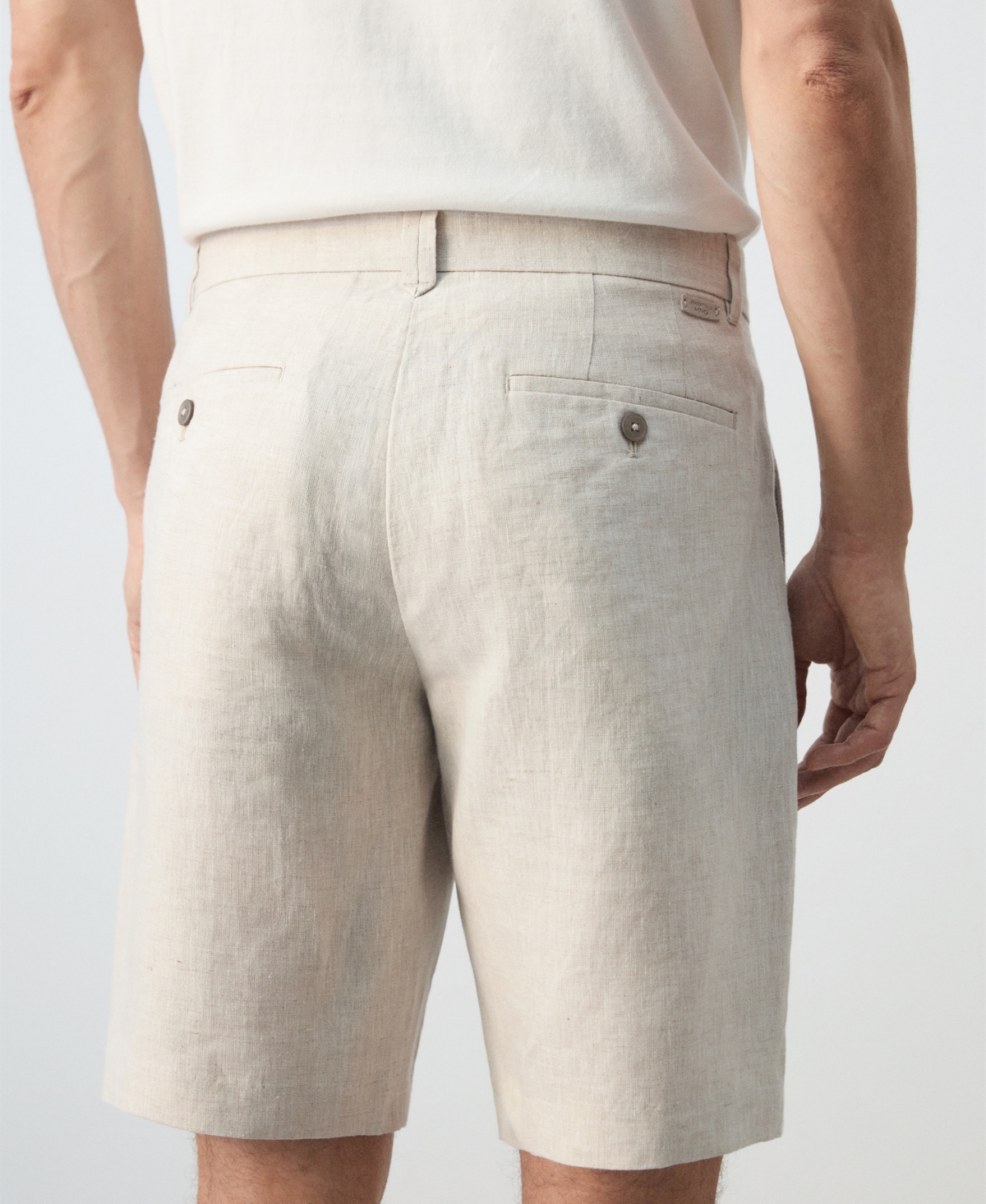 Mango Men's Slim-Fit Linen 9.84" Bermuda Shorts