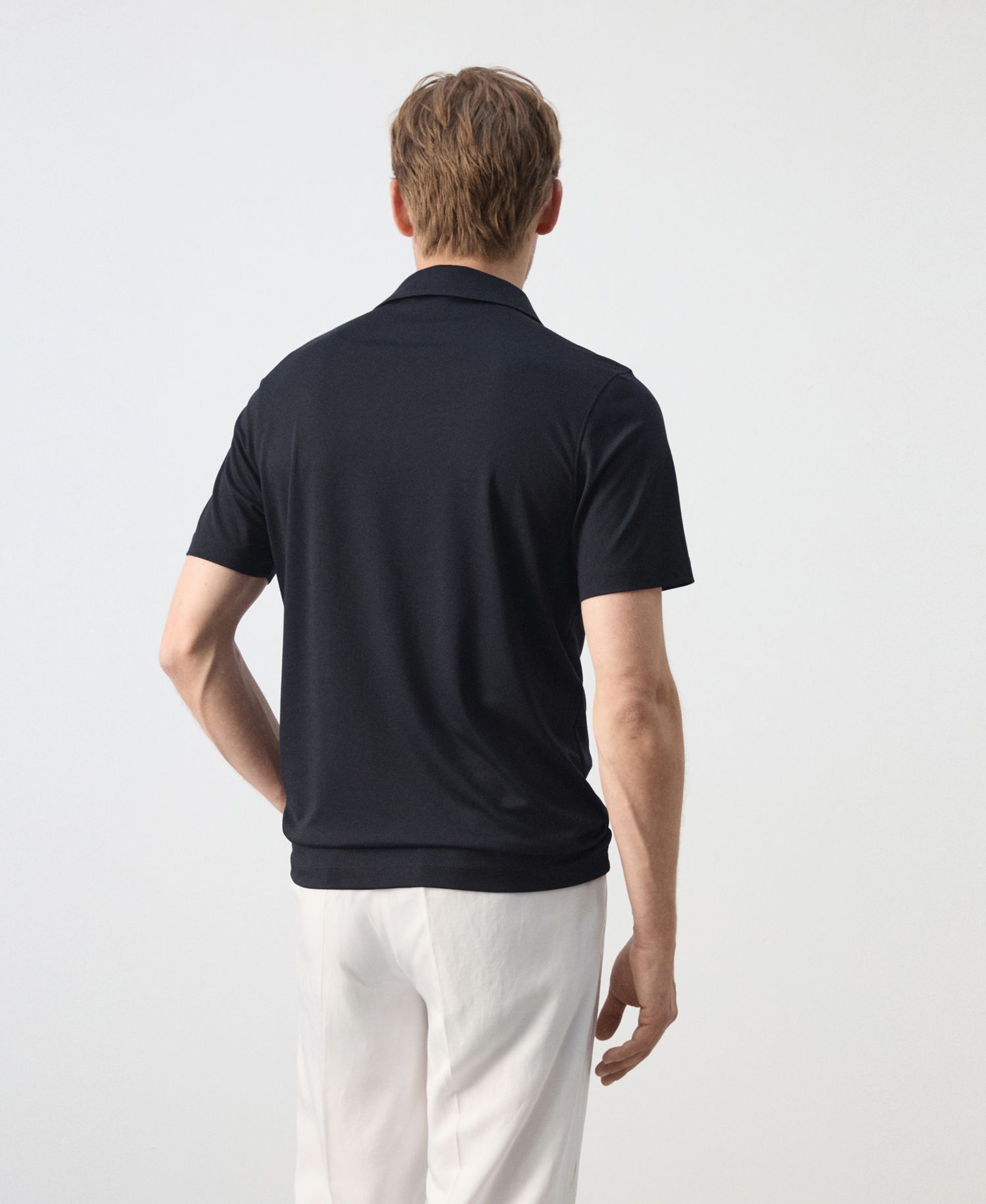 Men's Regular- Fit Zip-Up Polo Shirt