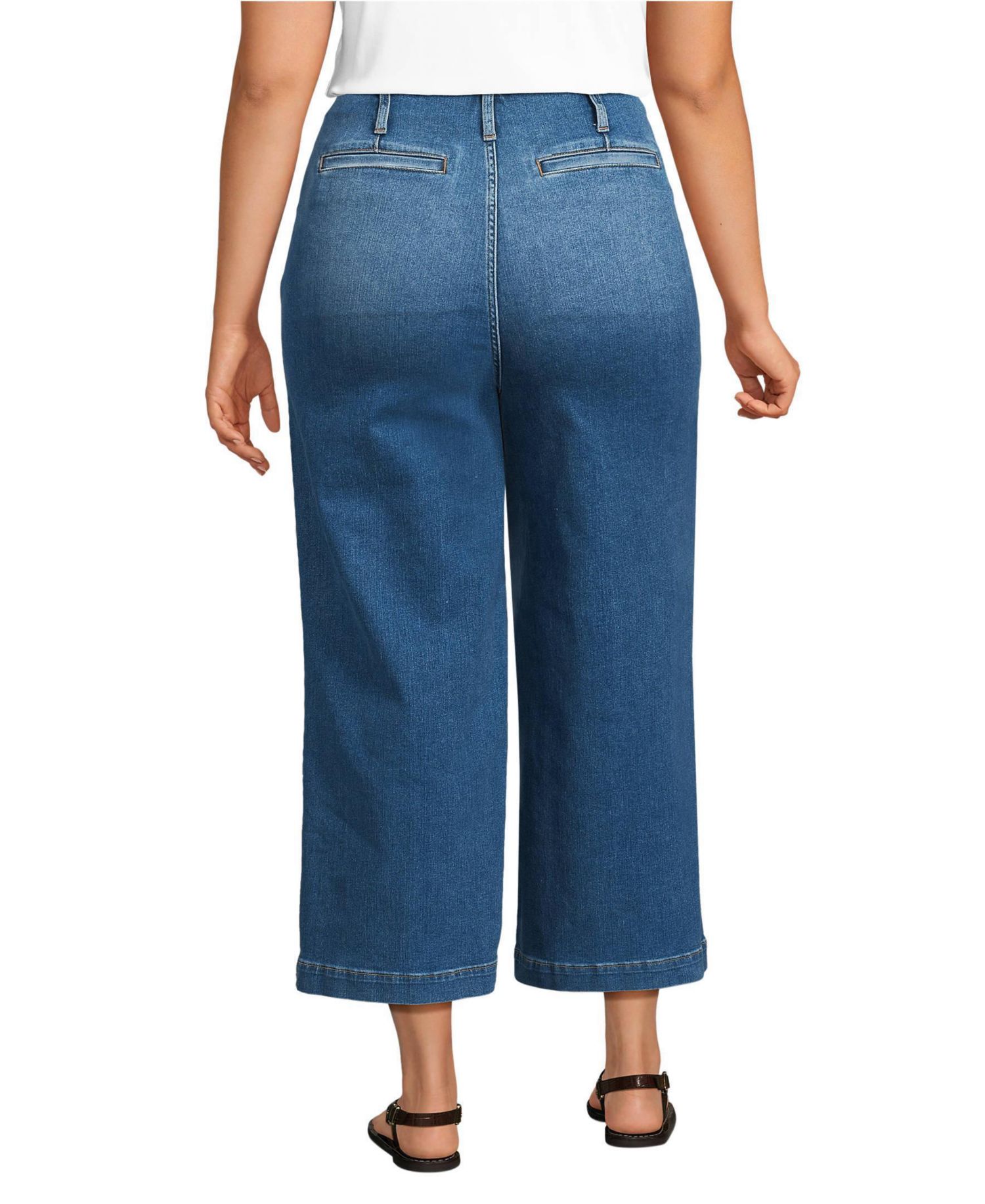Women's Recover Denim High Rise Patch Pocket Extra Wide Leg Crop Jeans