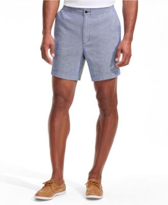 Men's 7" Linen Cotton Elastic Waist Short
