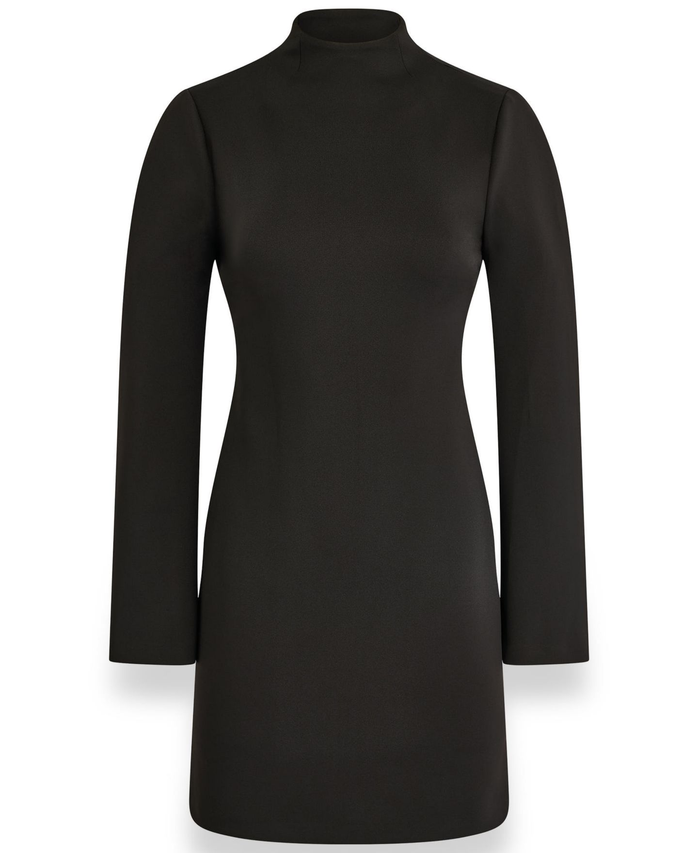 Женское платье Donna Karan New York Bell Sleeve Mock Neck Mini, цвет: Чёрный — фото 6
