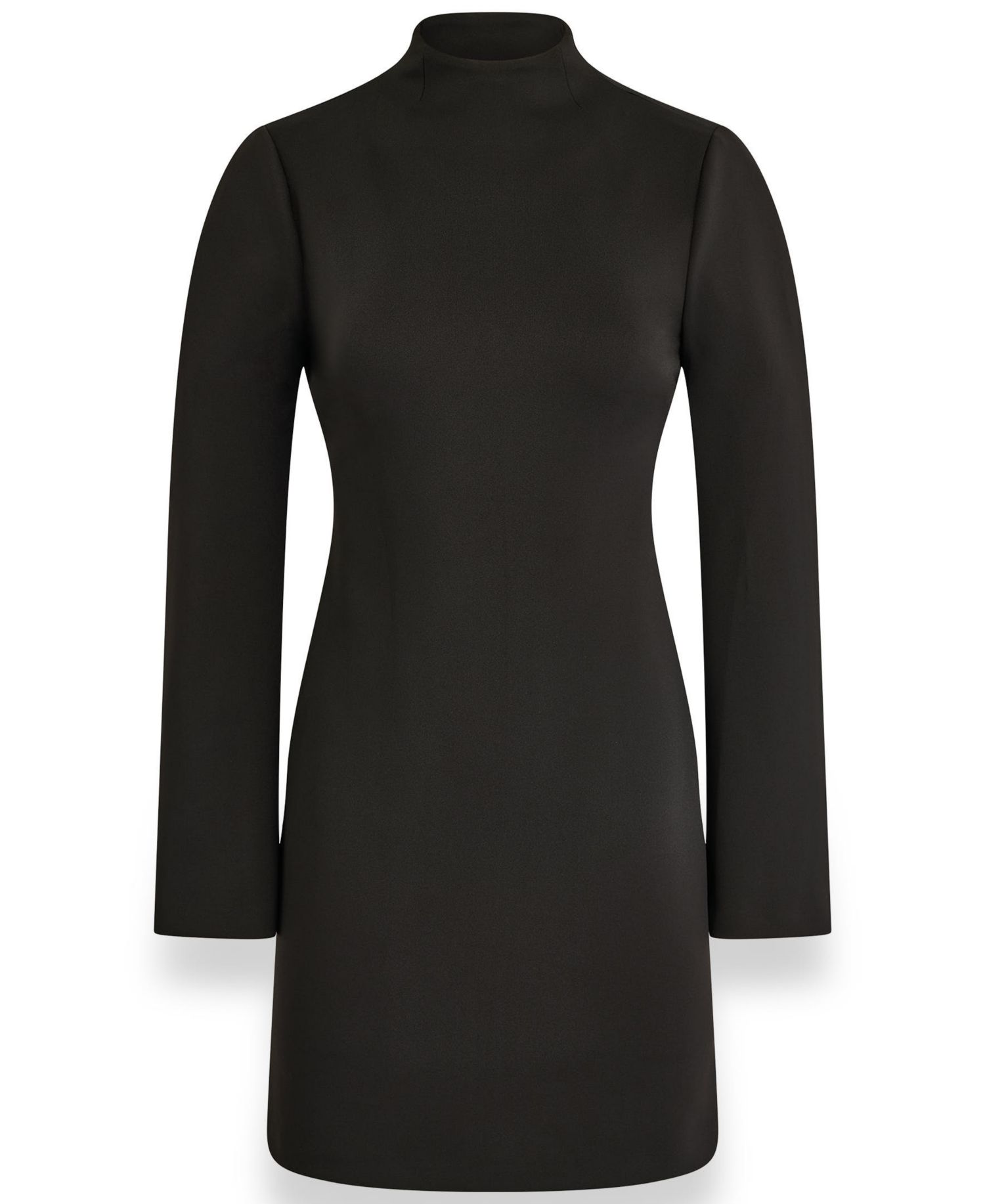 Women's Bell Sleeve Mock Neck Mini Dress