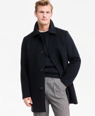 Men's Regular-Fit Cashmere-Wool Blend Single-Breasted Car Coat