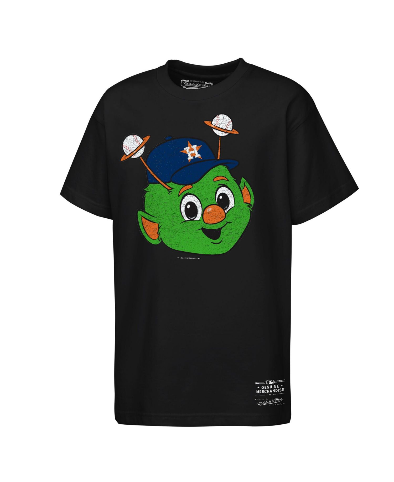 Big Boys and Girls Black Houston Astros Big Face Mascot T-Shirt