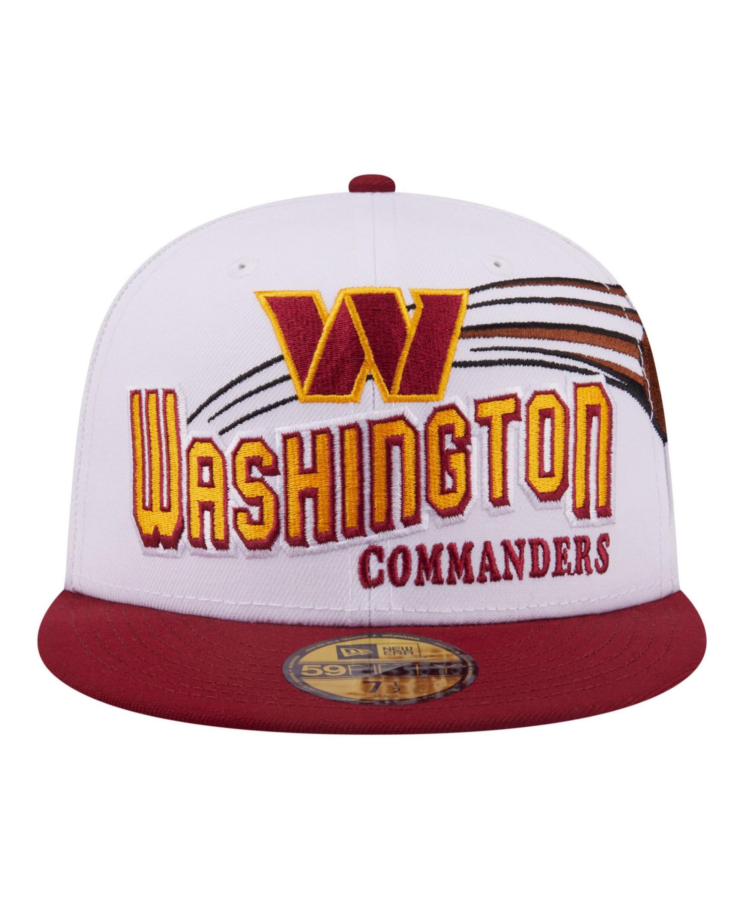 Men's White/Burgundy Washington Commanders Retro Swoop 59FIFTY Fitted Hat