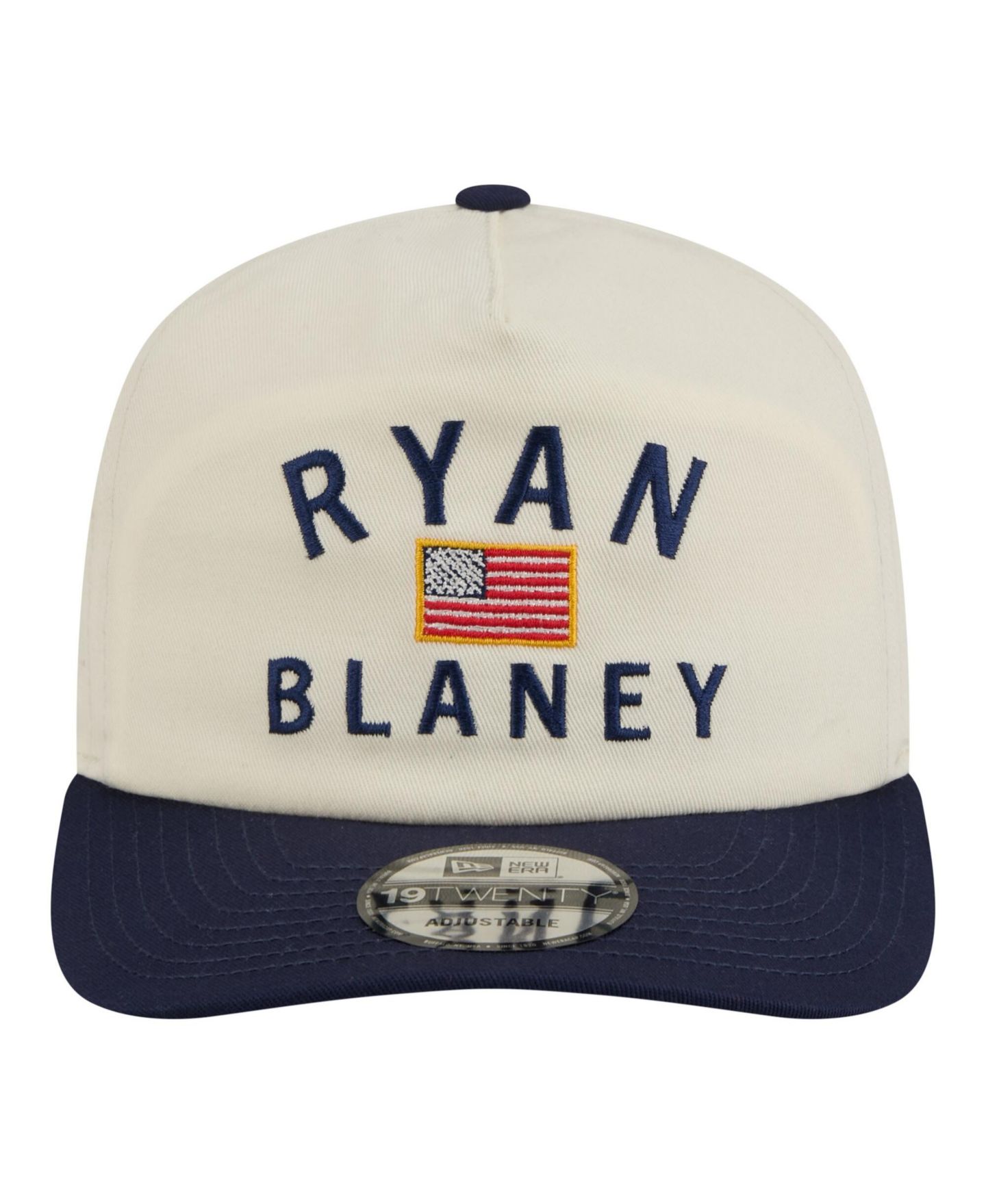 Мужская кепка New Era Cream/Navy Ryan Blaney Flag 19TWENTY Adjustable Hat — фото 5