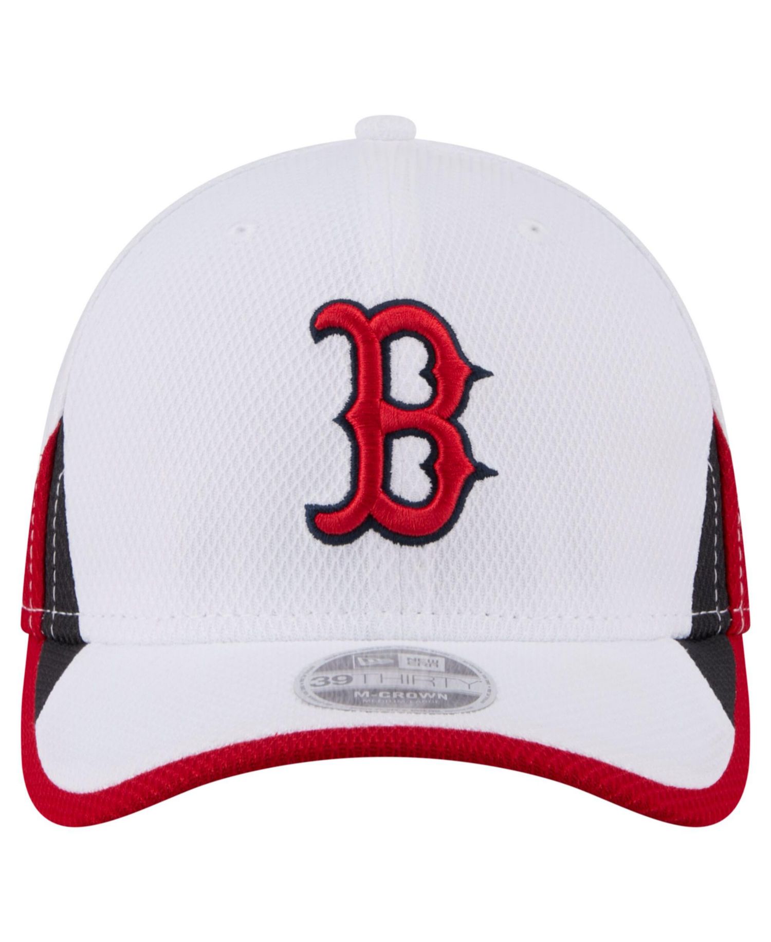 Men's White Boston Red Sox Cut n Sew 39THIRTY Flex Hat