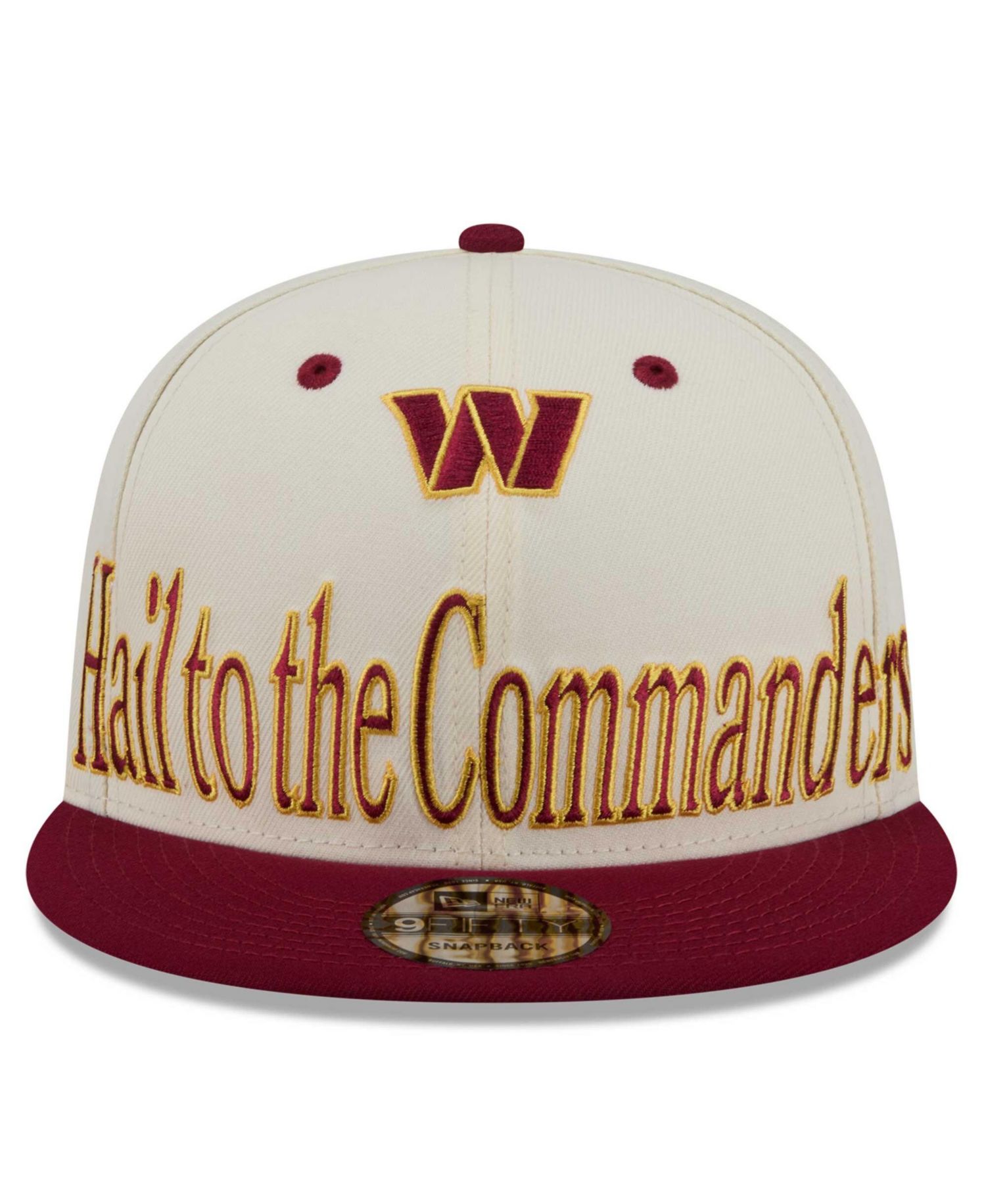 Men's Cream Washington Commanders Oversized Slogan 9FIFTY Snapback Hat