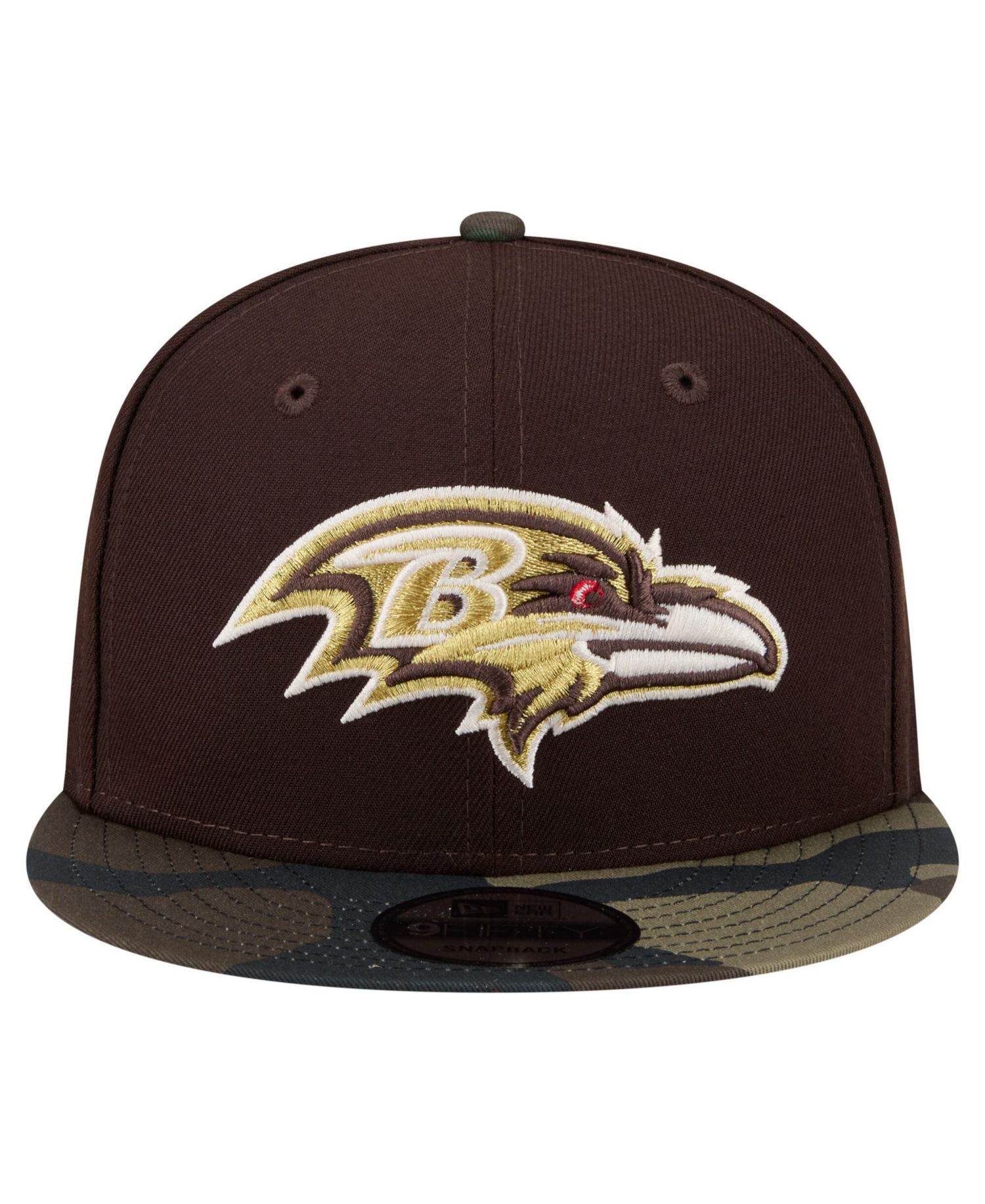 Men's Dark Brown Baltimore Ravens Burnt Wood Camo 9FIFTY Snapback Hat