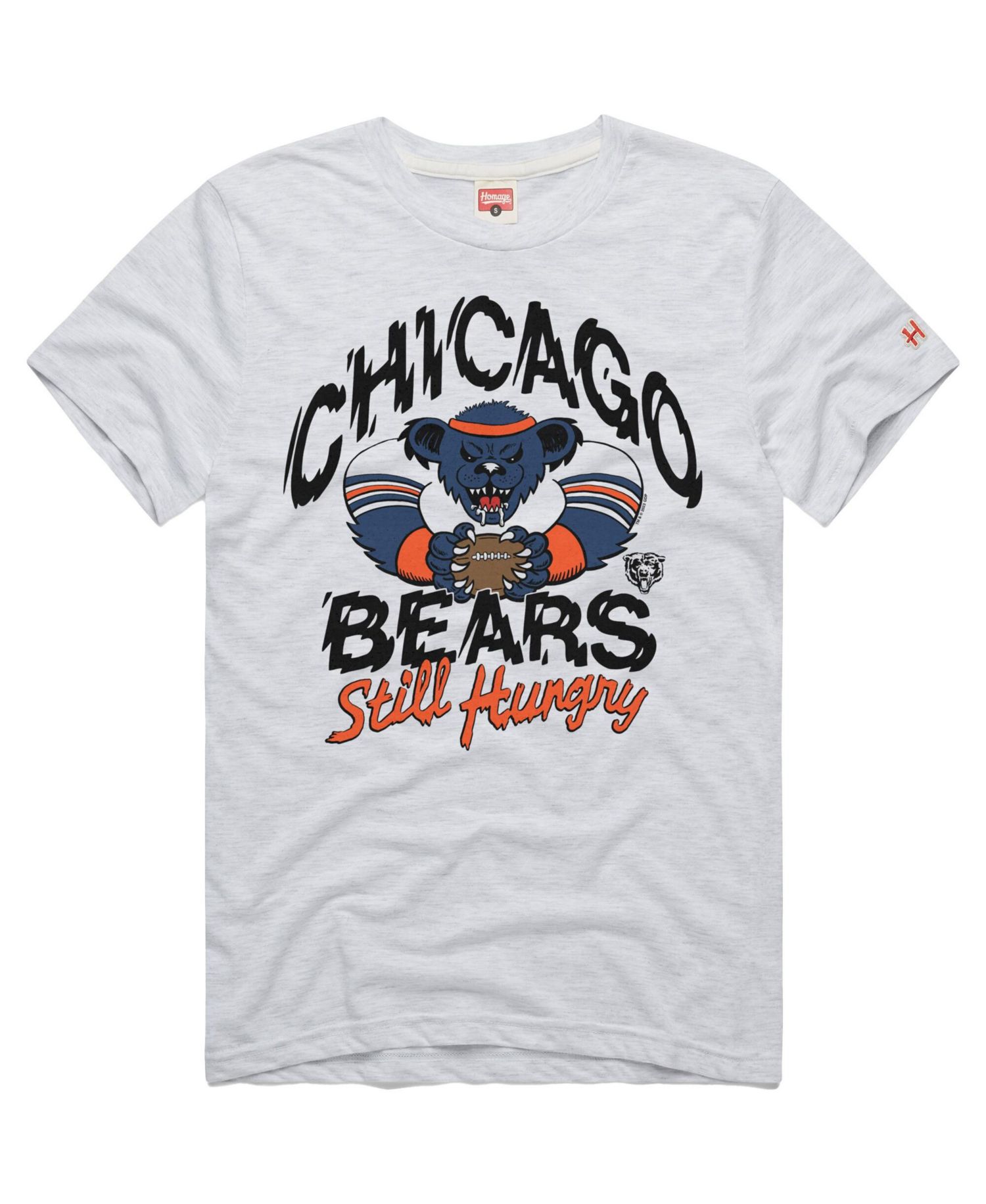 Men's Ash Chicago Bears NFL x Grateful Dead Tri-Blend T-Shirt