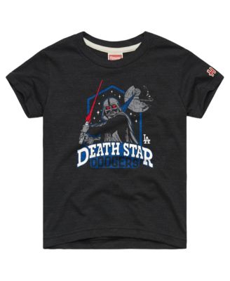 Big Boys and Girls Charcoal Los Angeles Dodgers Star Wars x MLB Dark Side T-Shirt