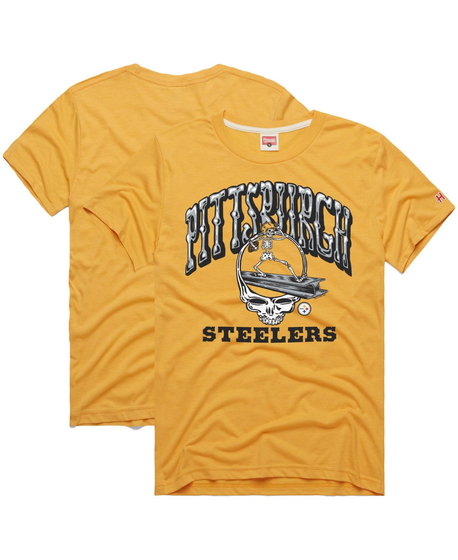 Men's Gold Pittsburgh Steelers NFL x Grateful Dead Tri-Blend T-Shirt