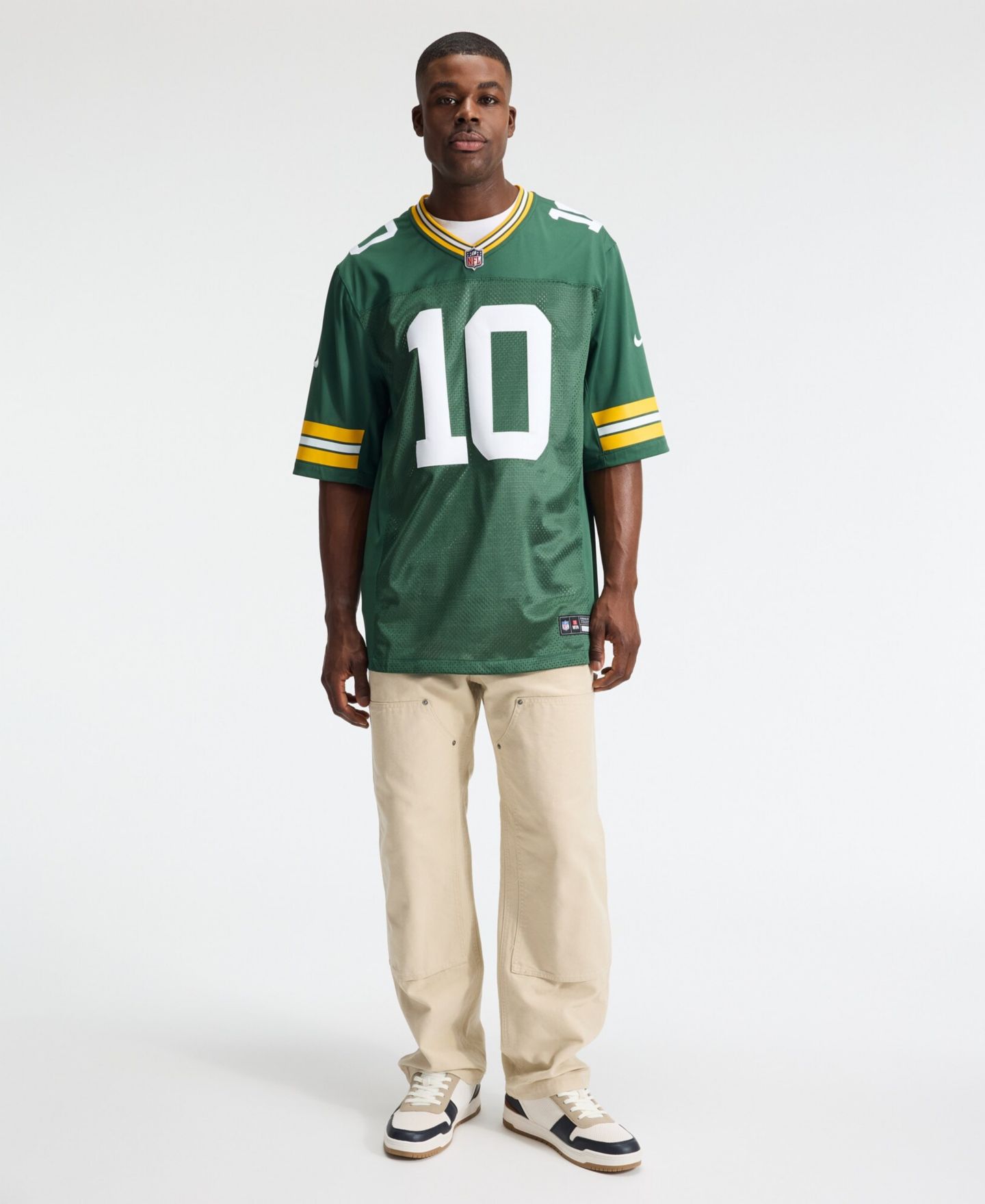 Мужской топ Nike Jordan Love Green Green Bay Packers Vapor Untouchable Stitched Limited Jersey — фото 3