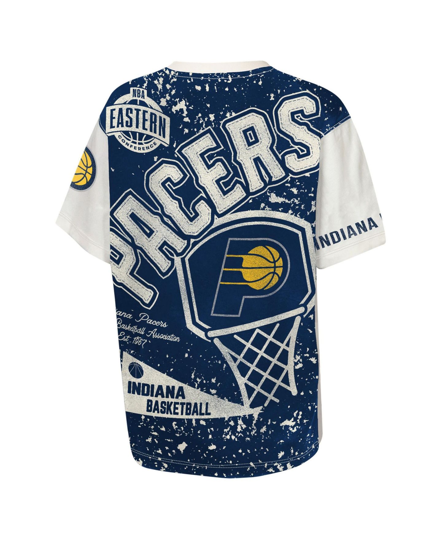 Детская футболка Outerstuff Cream Indiana Pacers Top Player All-Over-Print — фото 2