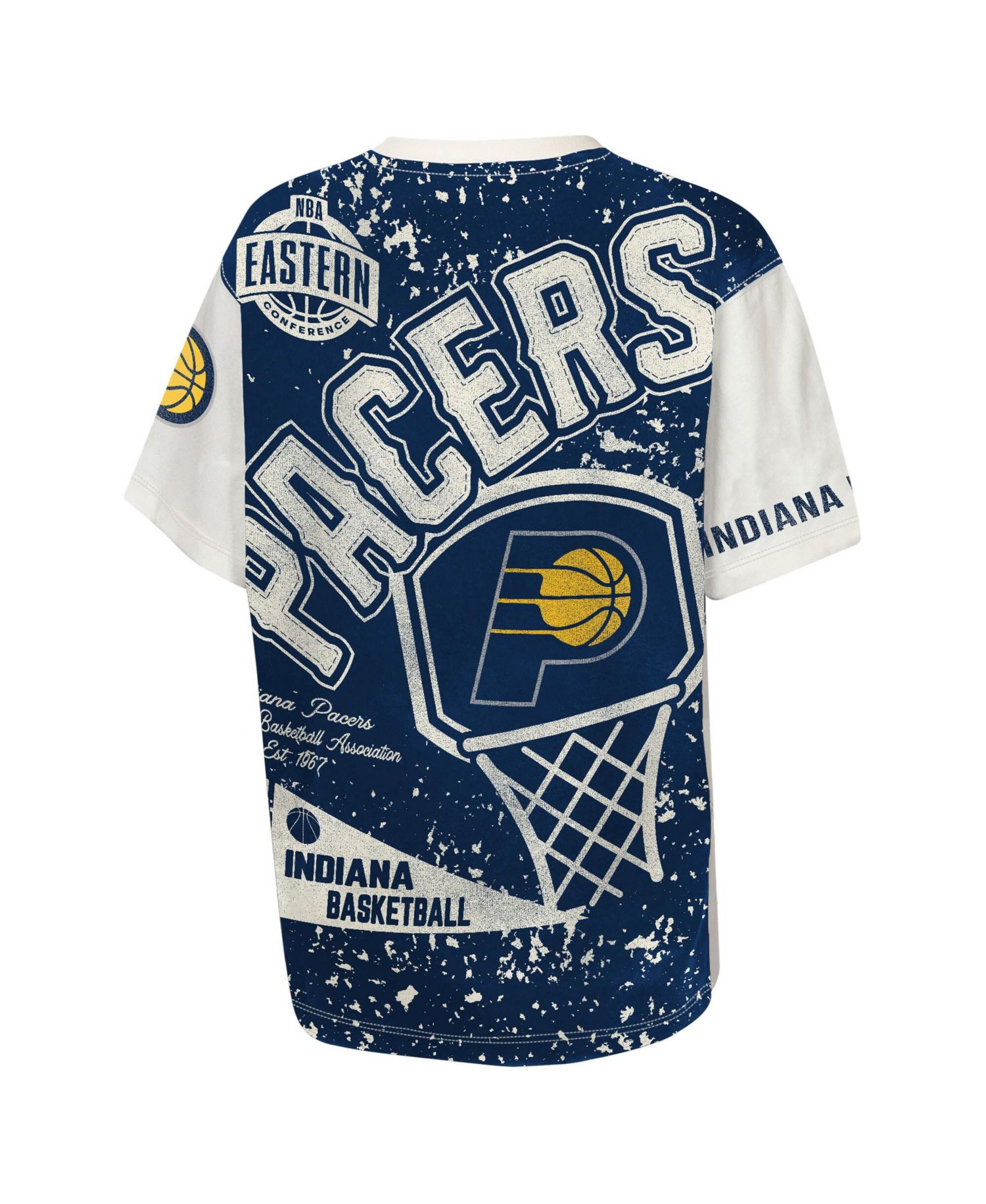 Big Boys and Girls Cream Indiana Pacers Top Player All-Over-Print T-Shirt