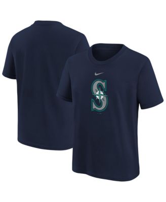 Big Boys and Girls Navy Seattle Mariners Large Logo T-Shirt