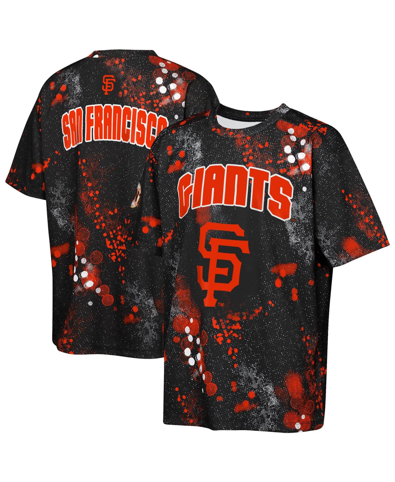 Big Boys and Girls Black San Francisco Giants Y2 Tech Stadium Lights T-Shirt