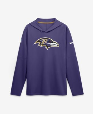 Men's Purple Baltimore Ravens Sideline Dri-FIT Long Sleeve Hooded T-Shirt
