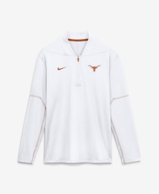 Men's White Texas Longhorns Sideline Dri-FIT Long Sleeve Half-Zip Pullover