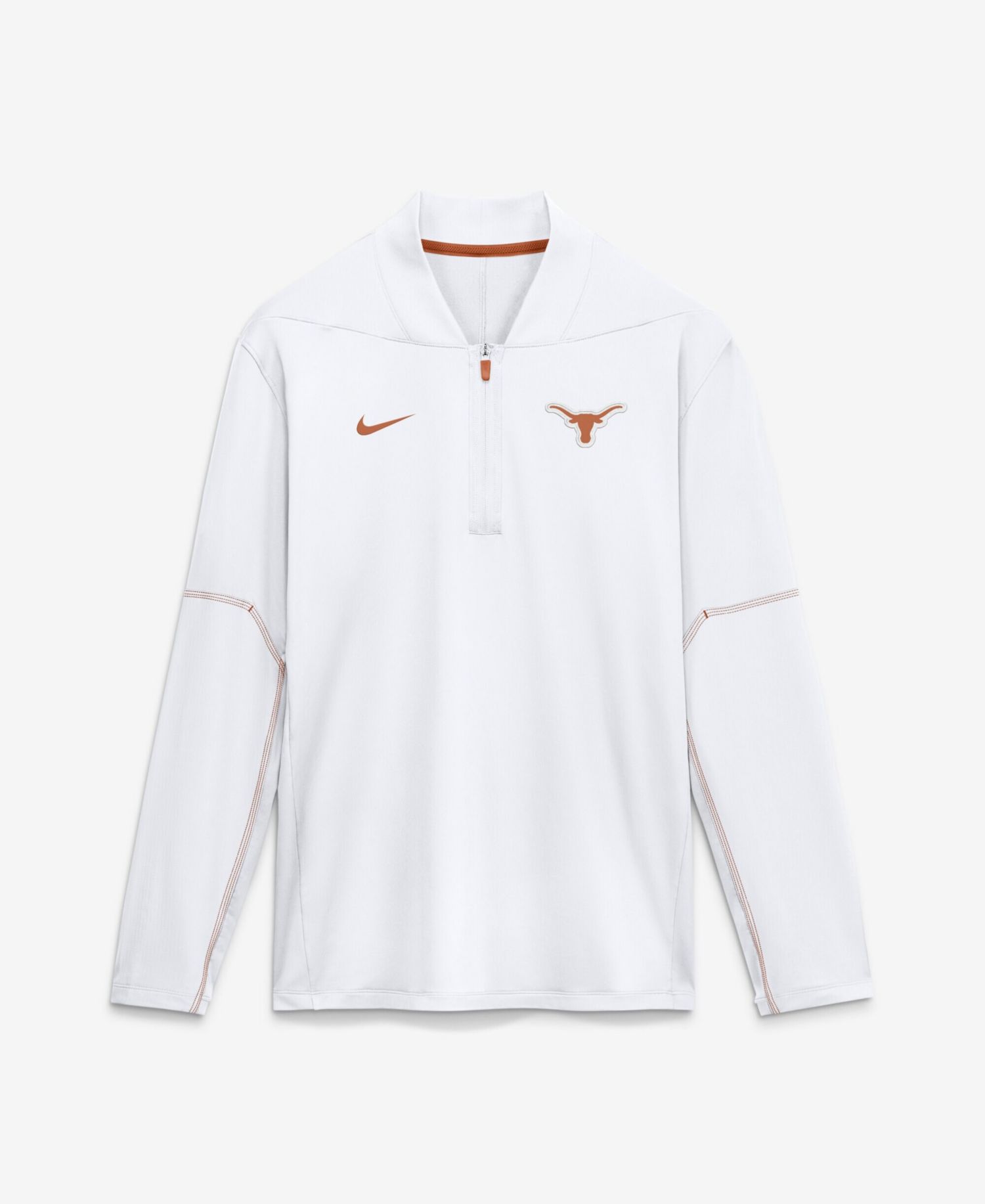 Men's White Texas Longhorns Sideline Dri-FIT Long Sleeve Half-Zip Pullover