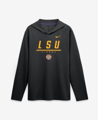 Men's Black LSU Tigers 2026 Sideline Lightweight Long Sleeve Hooded Dri-FIT T-Shirt