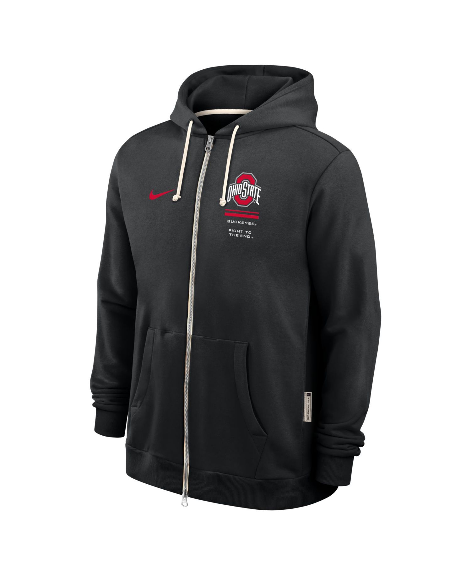 Men's Black Ohio State Buckeyes 2026 Sideline Standard Issue Dri-FIT Full-Zip Hoodie