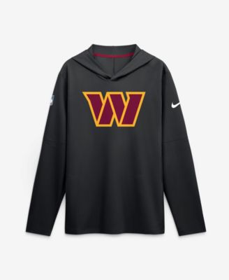 Men's Black Washington Commanders Sideline Dri-FIT Long Sleeve Hooded T-Shirt