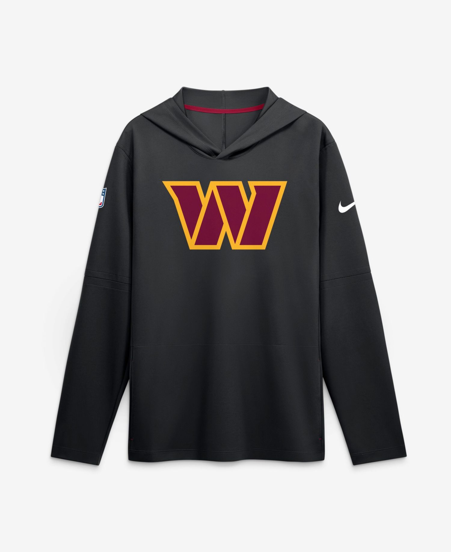 Men's Black Washington Commanders Sideline Dri-FIT Long Sleeve Hooded T-Shirt
