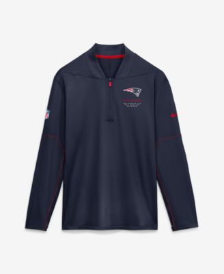 Men's Navy New England Patriots Sideline Dri-FIT Half-Zip Pullover