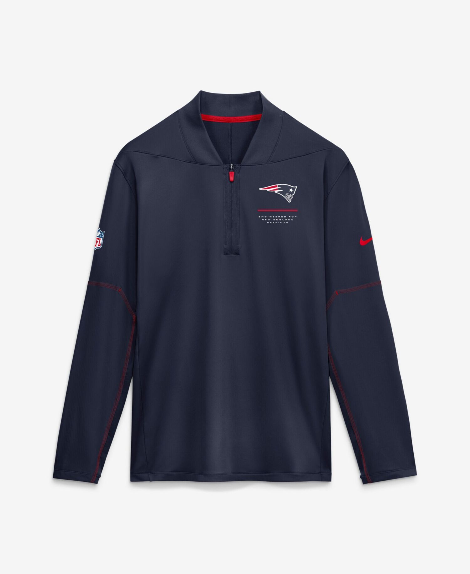 Men's Navy New England Patriots Sideline Dri-FIT Half-Zip Pullover