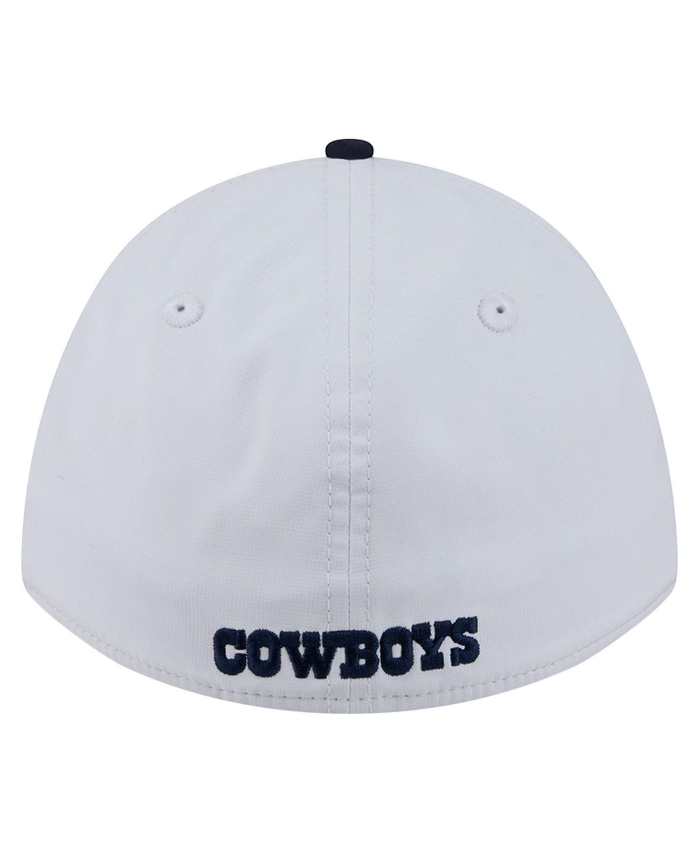 Мужская кепка New Era White/Navy Dallas Cowboys Patch 39THIRTY A-Frame M-Crown Perforated Flex Hat — фото 3