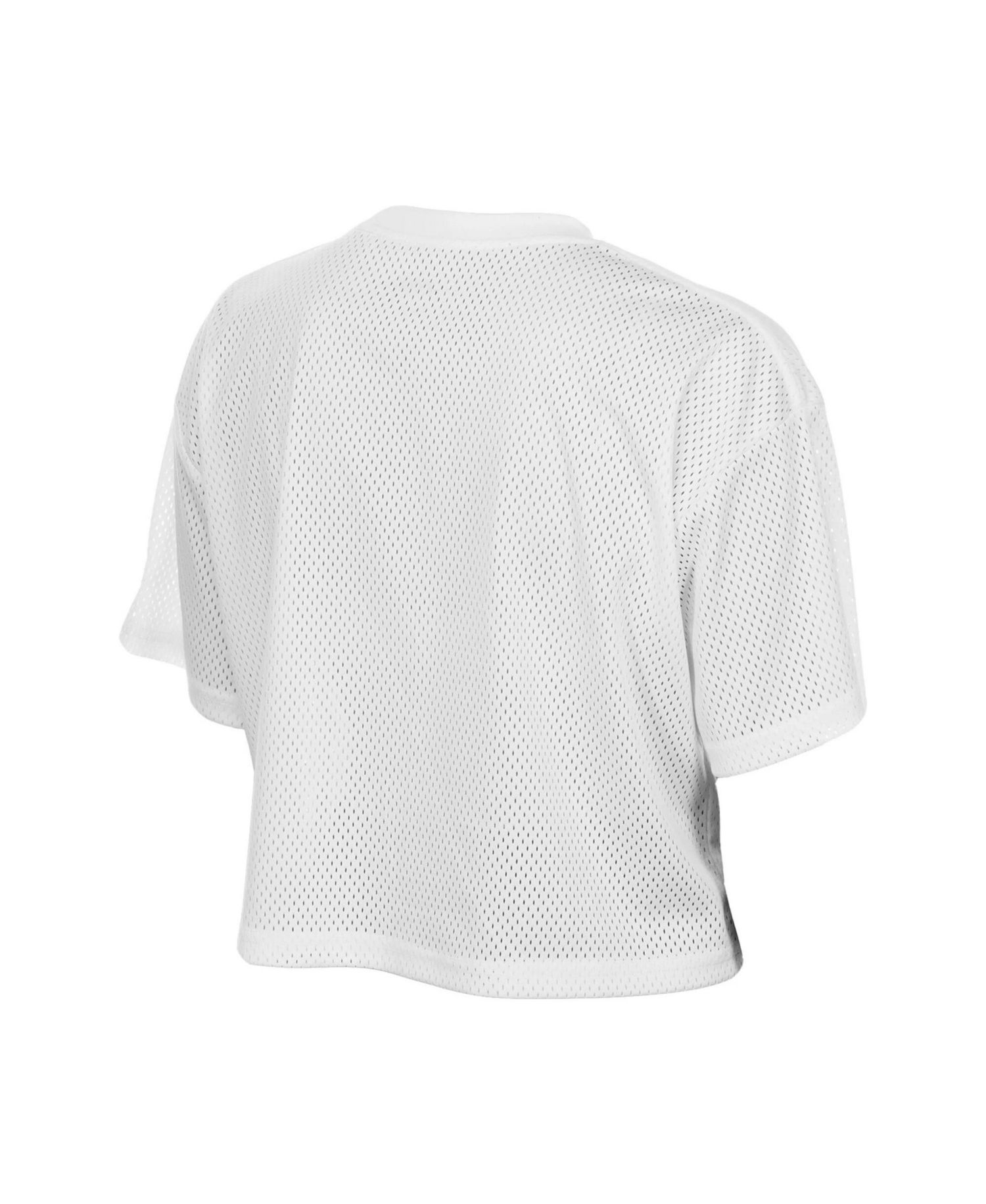 Women's White Dallas Cowboys Summer Mesh Cropped Boxy T-Shirt